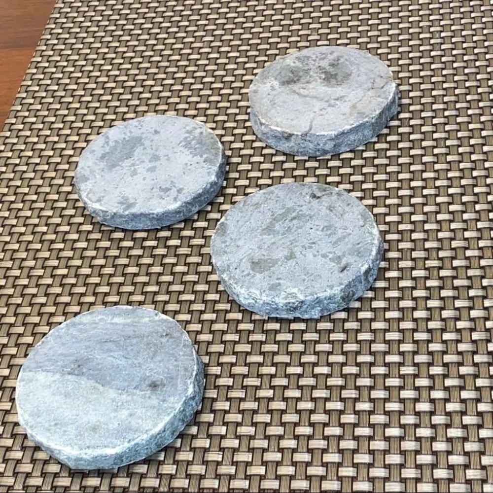 Beautiful Heavyweight Silver‎ Marble Like Coasters